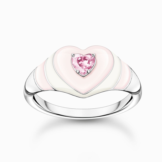 THOMAS SABO prsteň Heart with pink stones TR2435-041-9