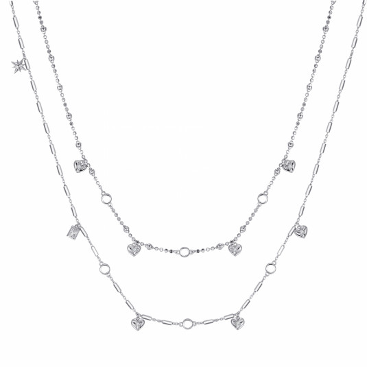 ROSATO stříbrný dvojitý náhrdelník RORZC018