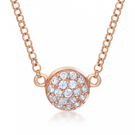 E-shop SOFIA strieborný náhrdelník kruh so zirkónmi náhrdelník CONZB100239