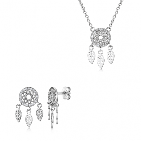 SOFIA strieborný set náhrdelník a náušnice IS028CT165+IS028OR389