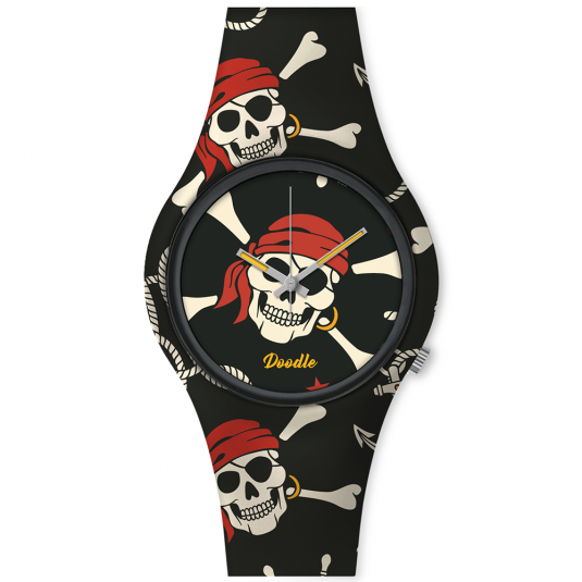 E-shop DOODLE unisex hodinky Black Pirates Skull hodinky DOSK004