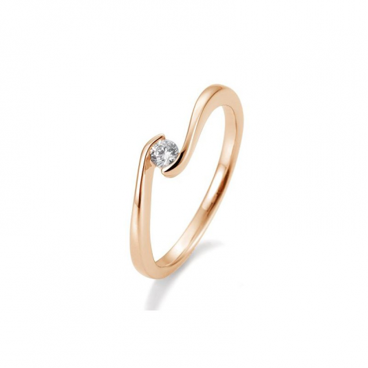 SOFIA DIAMONDS prsteň z ružového zlata s diamantom 0,10 ct BE41/85940-R