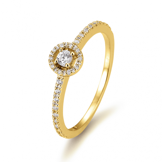 E-shop SOFIA DIAMONDS Prsteň 14 k žlté zlato s diamantmi 0,22 ct prsteň BE41/05800-Y