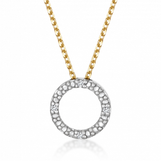 E-shop SOFIA DIAMONDS zlatý náhrdelník kruh s diamantmi 0,014 ct náhrdelník GEMCS27437-30