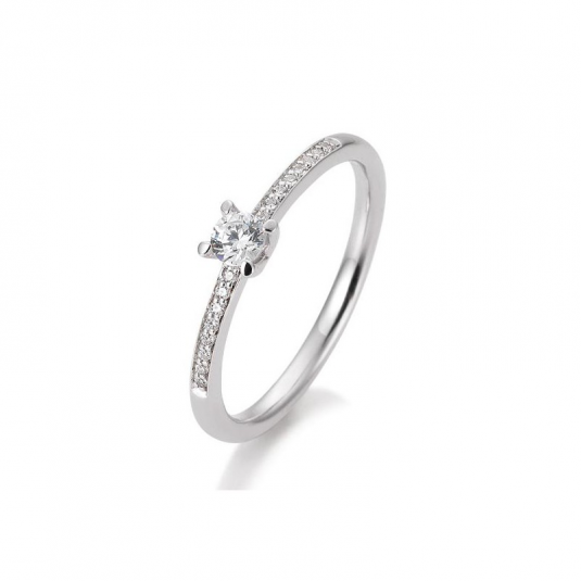 SOFIA DIAMONDS prsteň z bieleho zlata s diamantom 0,23 ct BE41/85951-W