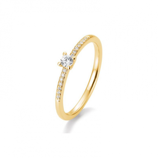 SOFIA DIAMONDS prsteň zo žltého zlata s diamantom 0,17 ct BE41/85950-Y