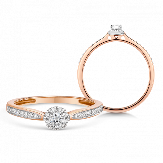 SOFIA DIAMONDS zlatý zásnubný prsteň s diamantom 0,23 ct UDRG48708R-H-I1