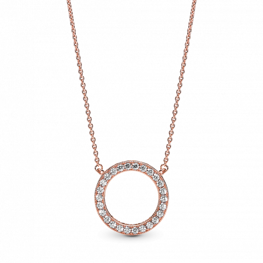 PANDORA pozlátený náhrdelník s kruhom 580515CZ-45