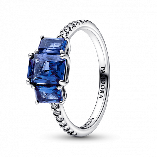 PANDORA prsteň Žiarivé modré obdĺžniky 192389C01