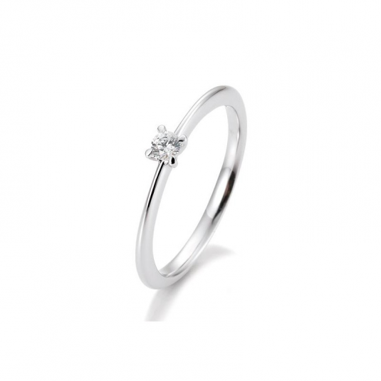 SOFIA DIAMONDS prsteň z bieleho zlata s diamantom 0,10 ct BE41/05633-W