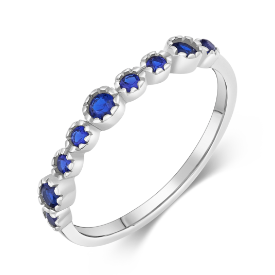 SOFIA strieborný prsteň s modrými zirkómi CORZA98903