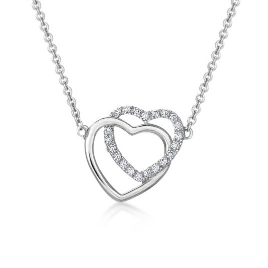 SOFIA strieborný náhrdelník spojené srdcia CK2010230610-38-45