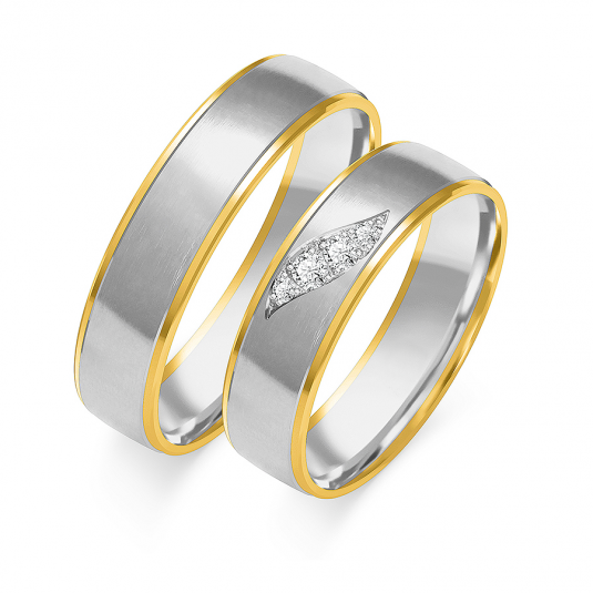 SOFIA zlatý pánský snubní prsten ZSB-201MYG+WG