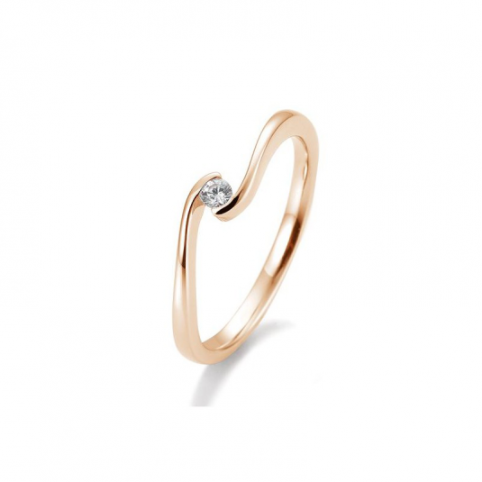 SOFIA DIAMONDS prsteň z ružového zlata s diamantom 0,05 ct BE41/85939-R