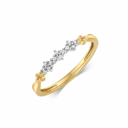 SOFIA zlatý prsteň s kvietkami AUBFMI04B0P-ZY