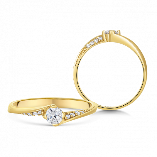 SOFIA zlatý zásnubný prsteň so zirkónmi ZODLRZ671010XL1