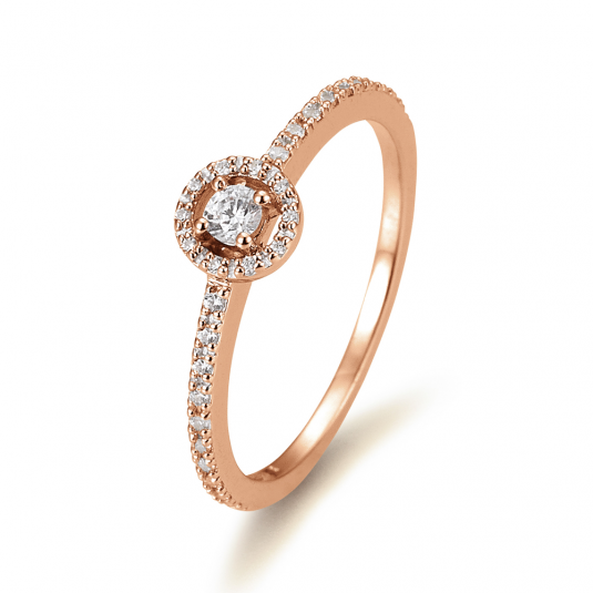 SOFIA DIAMONDS Prsteň 14 k ružové zlato s diamantmi 0,22 ct BE41/05800-R