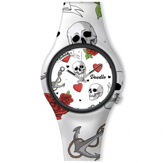 E-shop DOODLE unisex hodinky Hearts and skulls hodinky DOTA004