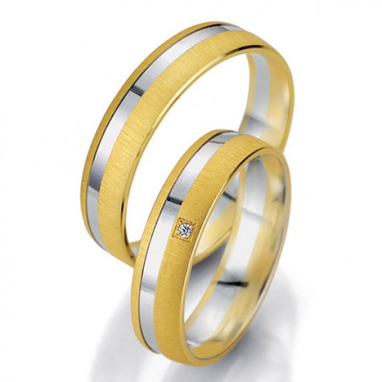 Levně Breuning zlaté snubní prsteny BR48/07051BI+BR48/07052BI