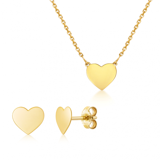 SOFIA zlatý set náhrdelník a náušnice srdce GEMCS30749-06+GEMBO32029-01