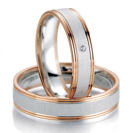 Levně Breuning zlaté snubní prsteny BR48/07071BI+BR48/07072BI