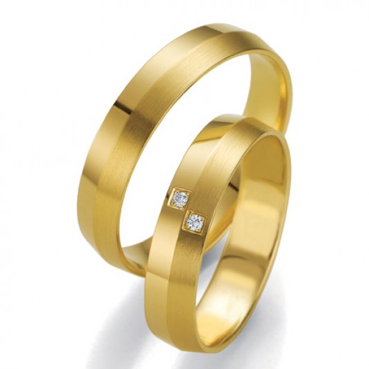 Levně Breuning zlaté snubní prsteny BR48/07137YG+BR48/07138YG