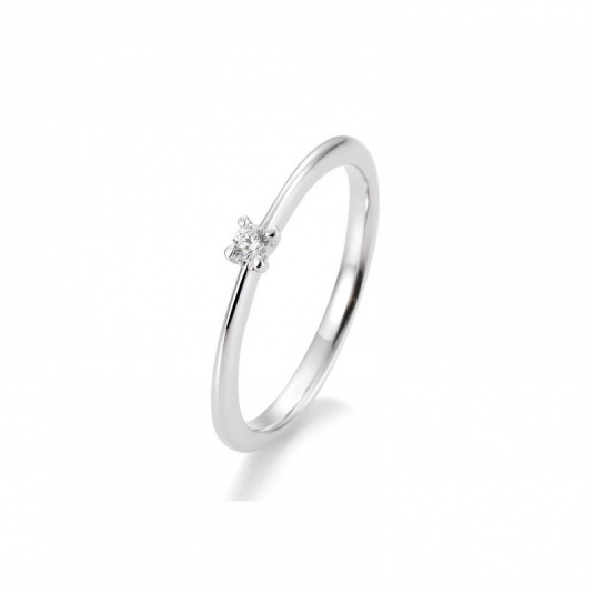E-shop SOFIA DIAMONDS prsteň z bieleho zlata s diamantom 0,05 ct prsteň BE41/05632-W