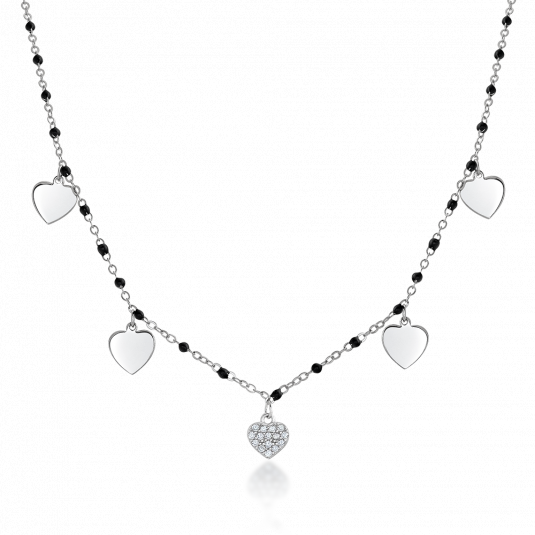 SOFIA stříbrný náhrdelník se srdíčky IS035CT024