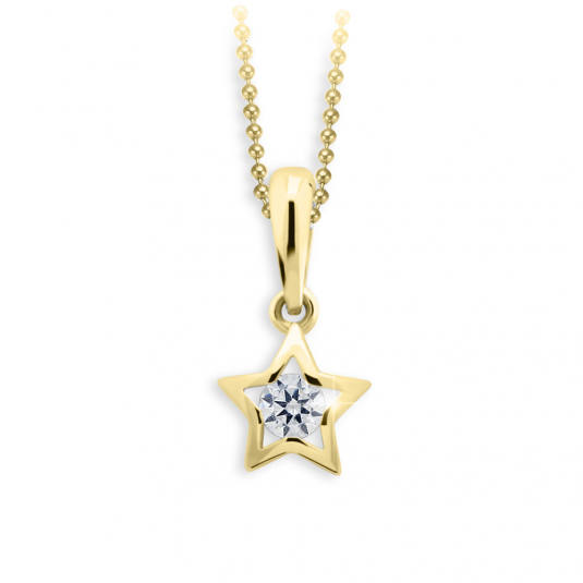 E-shop CUTIE DIAMONDS zlatý prívesok hviezda C1942 prívesok ND1942-40-D-X-1