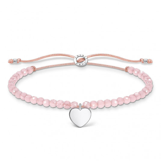 THOMAS SABO šňůrkový náramek Pink pearls heart A1985-813-9-L20v