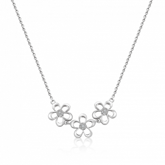 SOFIA strieborný náhrdelník kvety AEAN0373Z/R