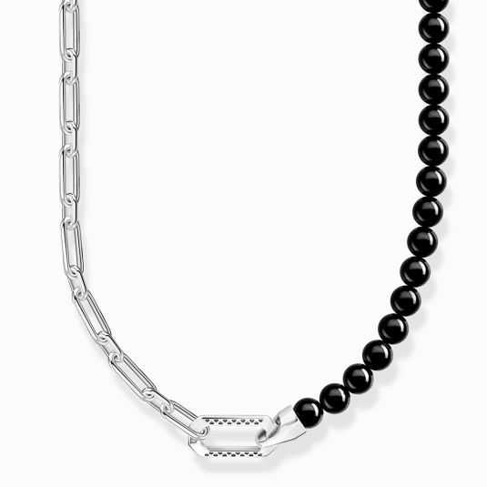 THOMAS SABO náhrdelník Black onyx and chain links KE2179-507-11