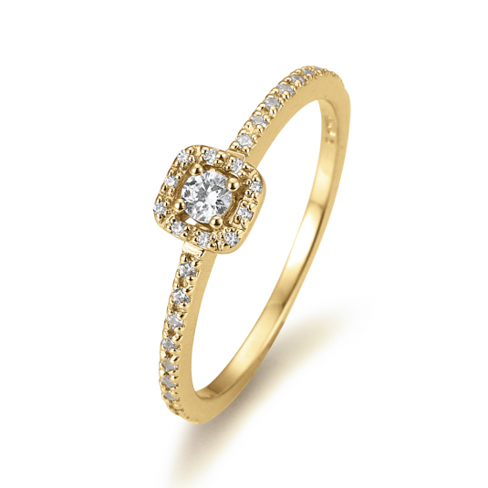 SOFIA DIAMONDS Prsteň 14 k žlté zlato s diamantmi 0,22 ct BE41/05802-Y