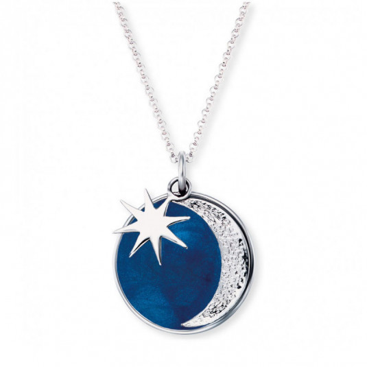 E-shop ENGELSRUFER náhrdelník mesiac a hviezda náhrdelník ERN-MOON-PB