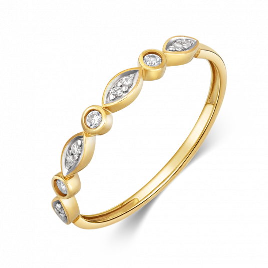 SOFIA zlatý prsteň so zirkónmi GEMBG30159-13