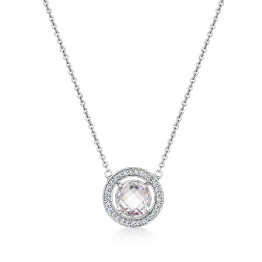 SOFIA strieborný náhrdelník so zirkónmi AEAN0290Z/R42+5
