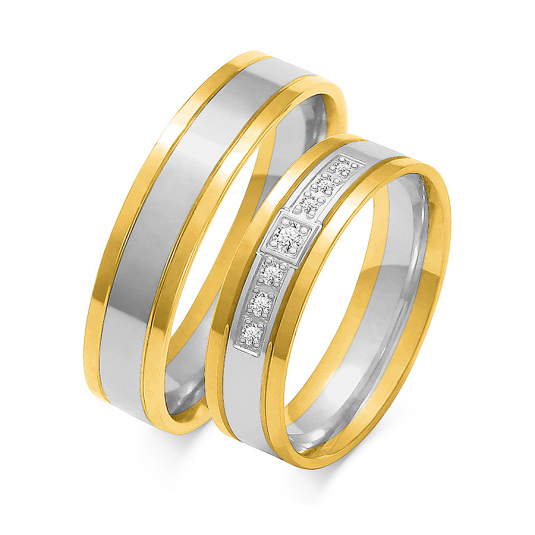 SOFIA zlatý dámský snubní prsten ZSOE-32WYG+WG