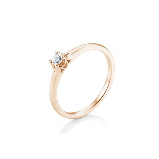 SOFIA DIAMONDS prsteň z ružového zlata s diamantom 0,15 ct BE41/05719-R