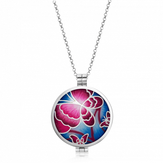 E-shop MY iMENSO náhrdelník Blue pink butterflies 33 mm náhrdelník IM330073+IM331455+IM270036