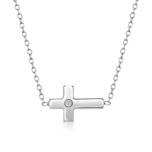 SOFIA ezüst nyaklánc kereszttel  nyaklánc AMCLT3316-45+5