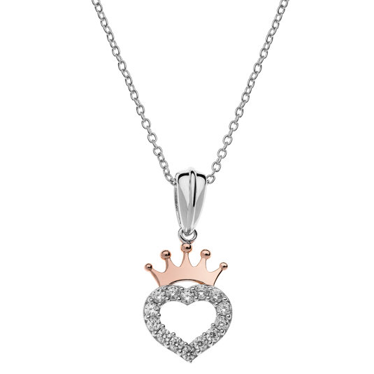 DISNEY strieborný náhrdelník srdiečko s korunkou N902753UZWL-18