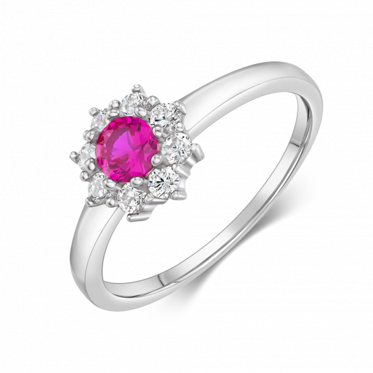 SOFIA strieborný prsteň kvet so zirkónmi CORZB66569