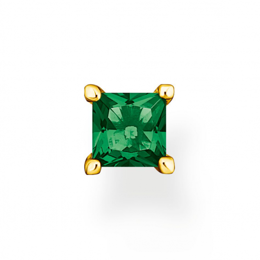 E-shop THOMAS SABO kusová náušnica Green stone gold náušnice H2233-472-6