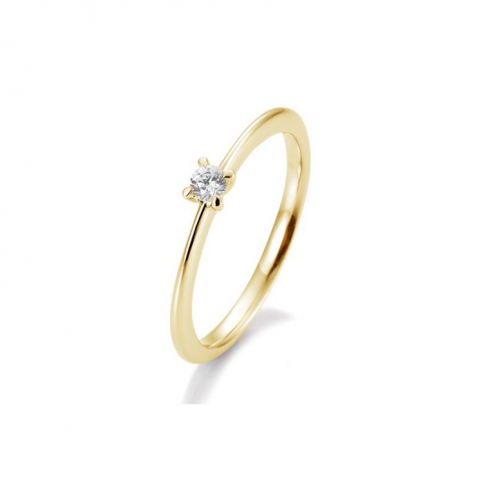 E-shop SOFIA DIAMONDS prsteň zo žltého zlata s diamantom 0,10 ct prsteň BE41/05633-Y