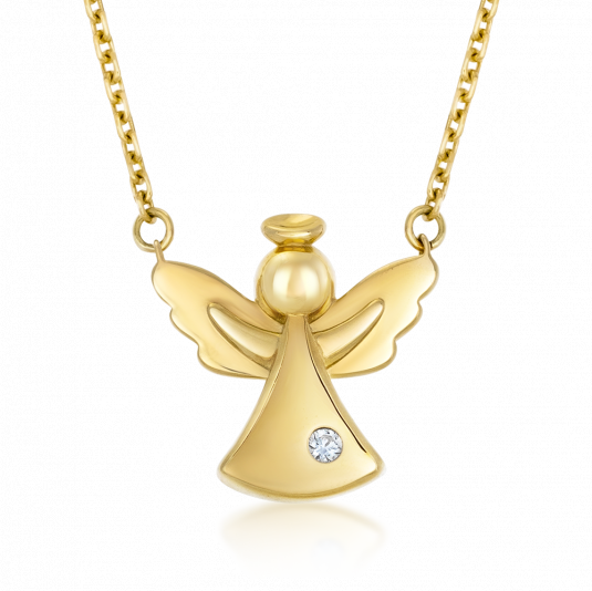 SOFIA dámsky náhrdelník anjel zo žltého zlata AUALMA54J2P-AU