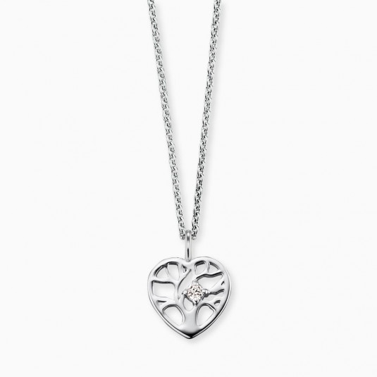 E-shop ENGELSRUFER detský náhrdelník Srdce so stromom života náhrdelník HEN-TREE-ZI