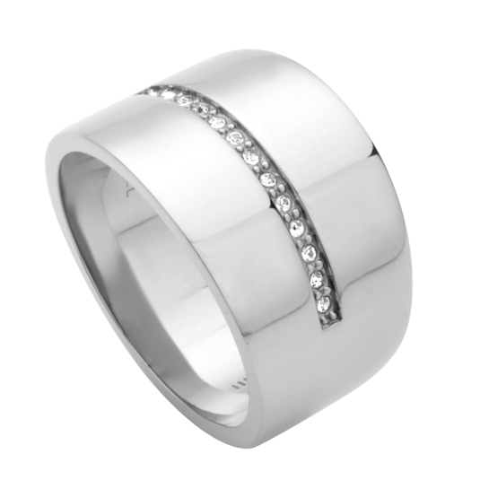 ESPRIT oceľový prsteň s krištáľmi ESRG010021xx