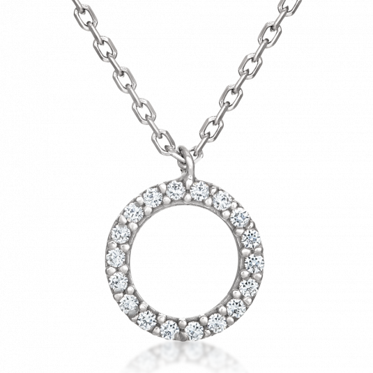 SOFIA zlatý náhrdelník kruh so zirkónmi AG9186WG-NH