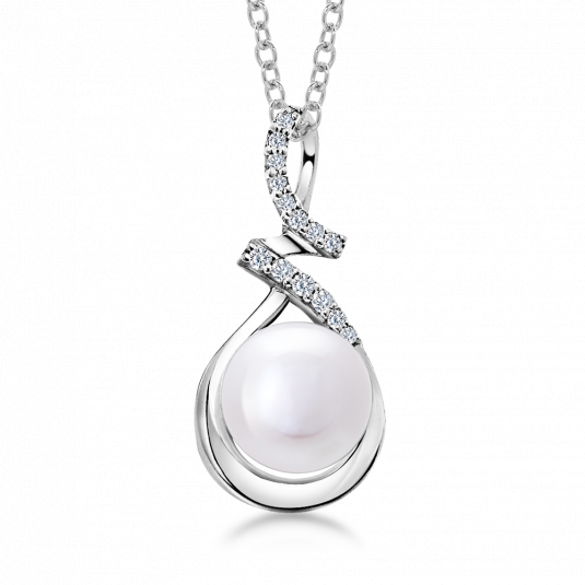 E-shop SOFIA strieborný prívesok s bielou sladkovodnou perlou prívesok AEAP1930Z,WFM/R