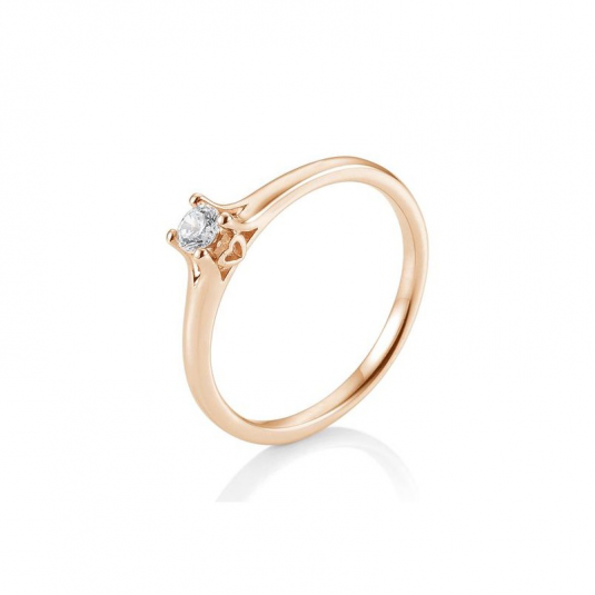 SOFIA DIAMONDS prsteň z ružového zlata s diamantom 0,10 ct BE41/05680-R